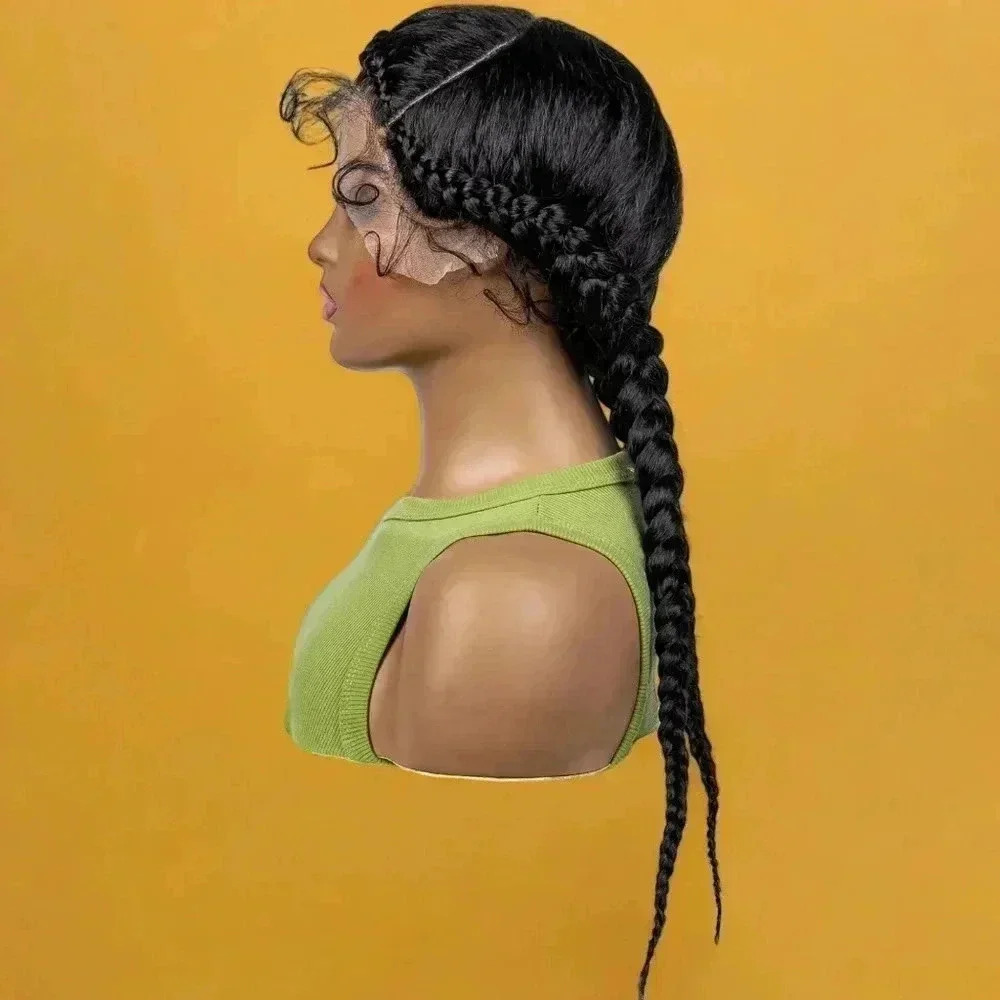 Braided  lace Wig -  elegant 2 feeding cornrows, Natural Baby Hair, NWT - Picture 7 of 9